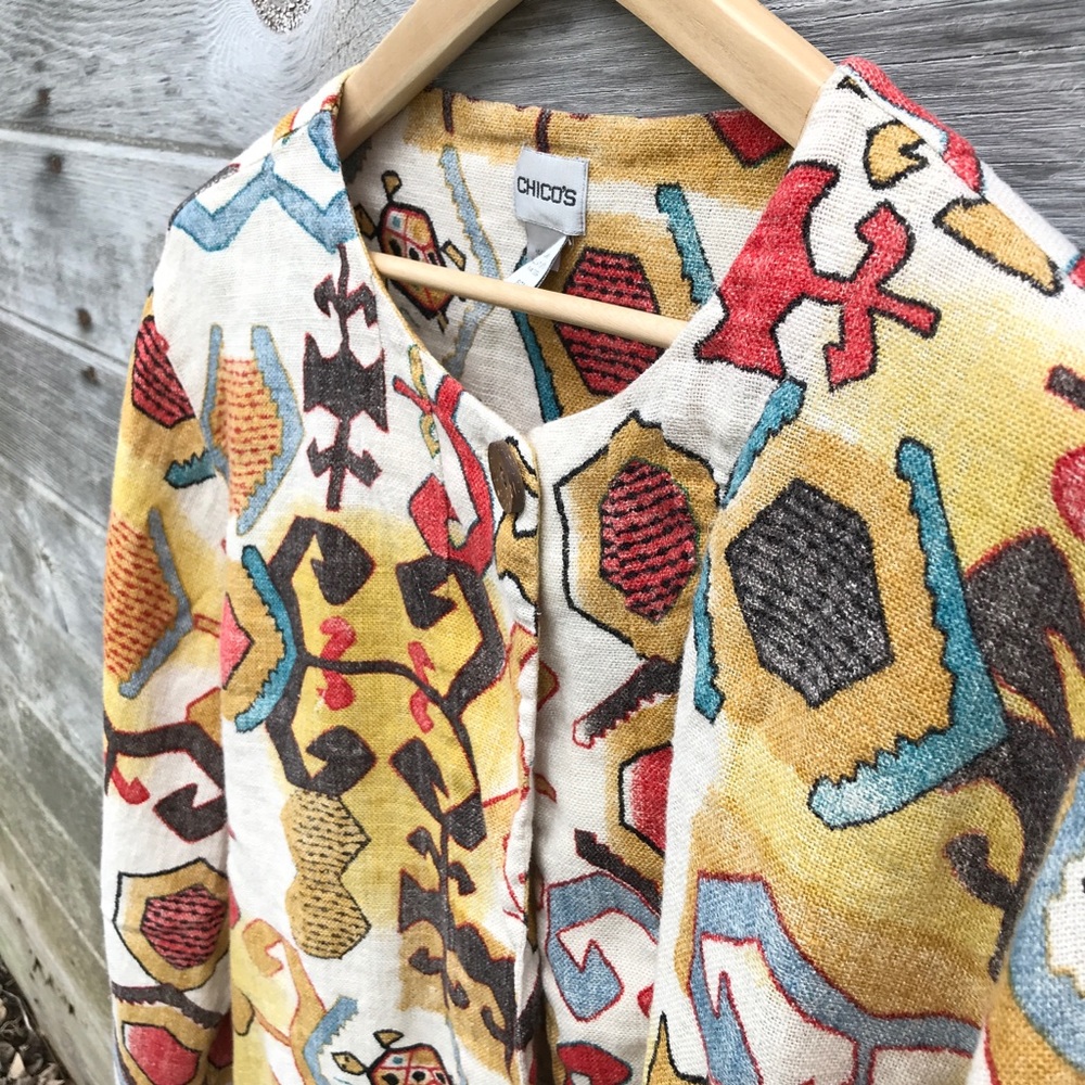 Linen Turkish Patterned Jacket Shirt - image 4